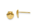 FJC Finejewelers 10 kt Yellow Gold Button Mini Scallop Shell Post Earrings 7 mm x 7 mm