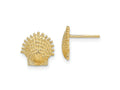 FJC Finejewelers 10 kt Yellow Gold Button Beaded Scallop Shell Post Earrings 10 mm