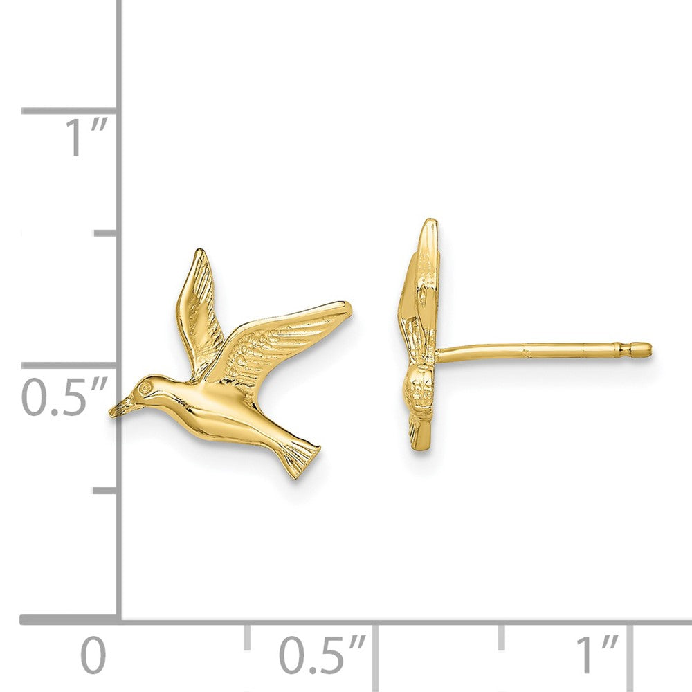 FJC Finejewelers 10 kt Yellow Gold Button Polished Seagull Post Earrings 10 mm x 11 mm