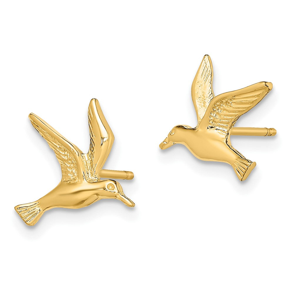 FJC Finejewelers 10 kt Yellow Gold Button Polished Seagull Post Earrings 10 mm x 11 mm