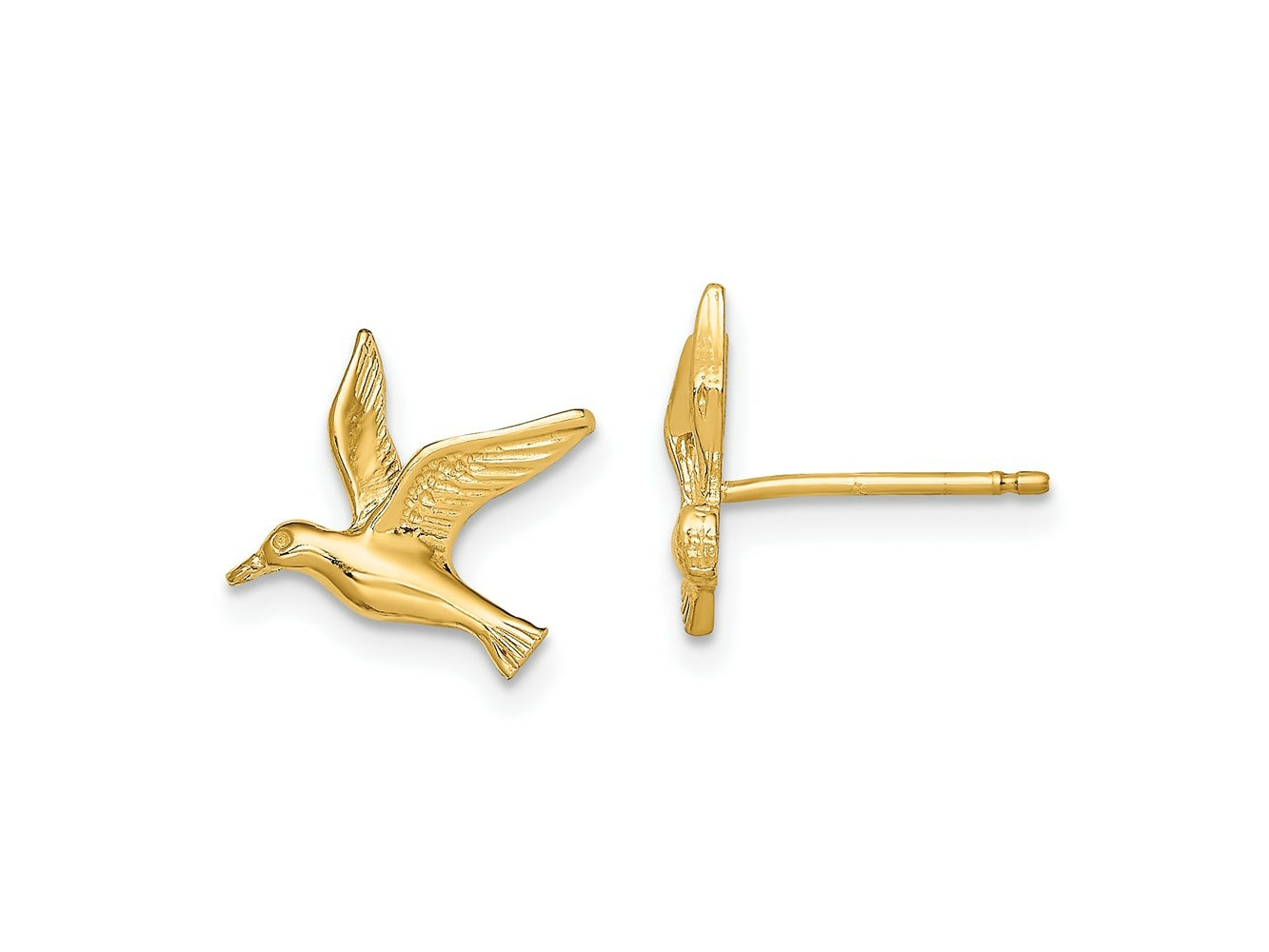FJC Finejewelers 10 kt Yellow Gold Button Polished Seagull Post Earrings 10 mm x 11 mm