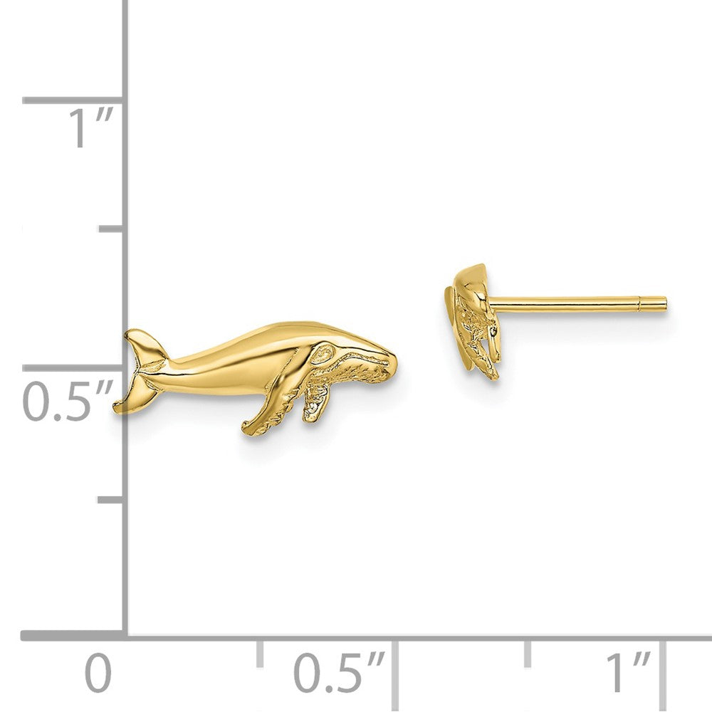 FJC Finejewelers 10 kt Yellow Gold Button Whale Post Earrings 13 mm x 2 mm