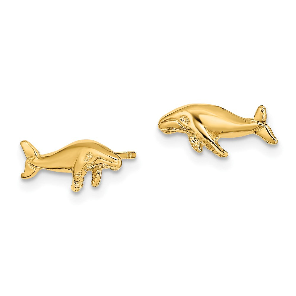 FJC Finejewelers 10 kt Yellow Gold Button Whale Post Earrings 13 mm x 2 mm