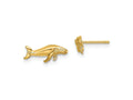 FJC Finejewelers 10 kt Yellow Gold Button Whale Post Earrings 13 mm x 2 mm