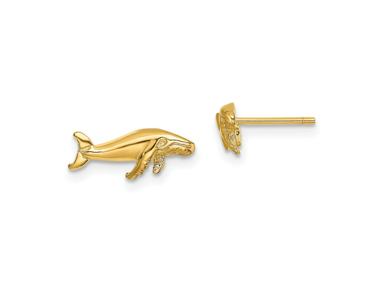 FJC Finejewelers 10 kt Yellow Gold Button Whale Post Earrings 13 mm x 2 mm