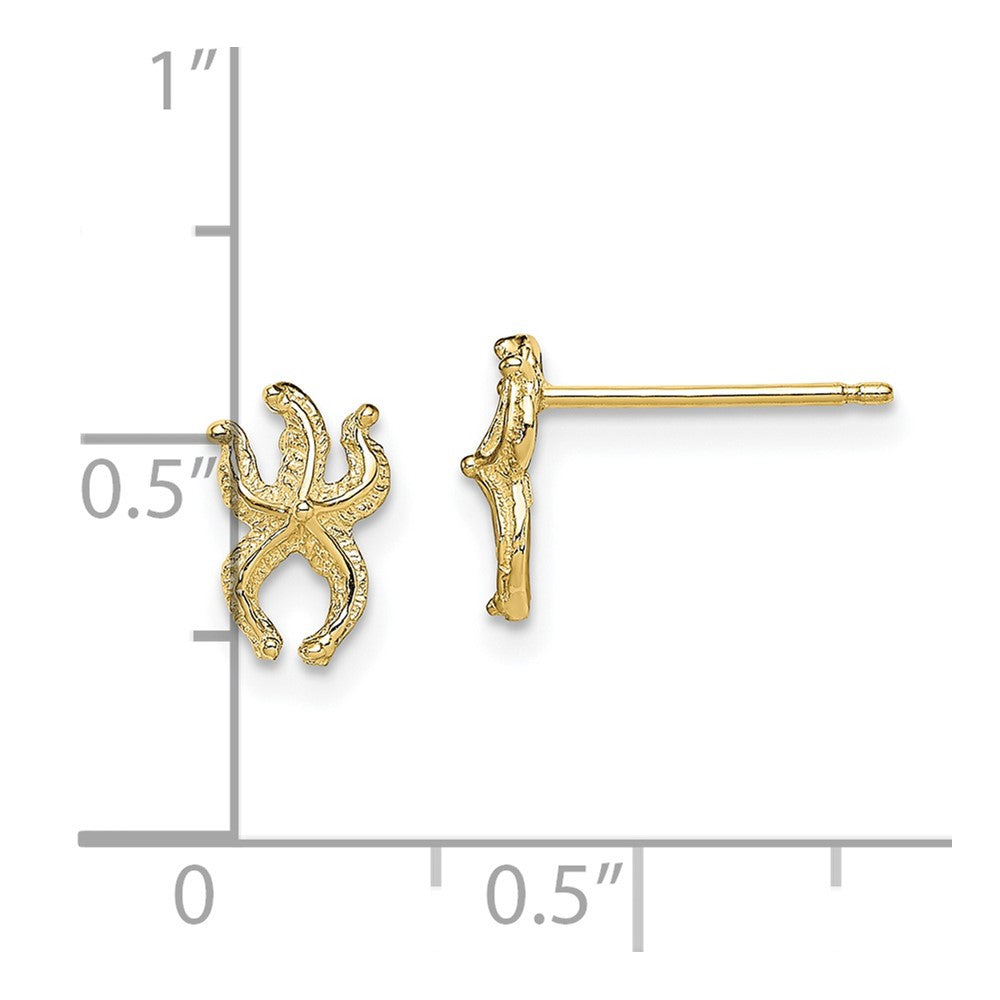 FJC Finejewelers 10 kt Yellow Gold Button Mini Starfish Post Earrings 8 mm x 5 mm