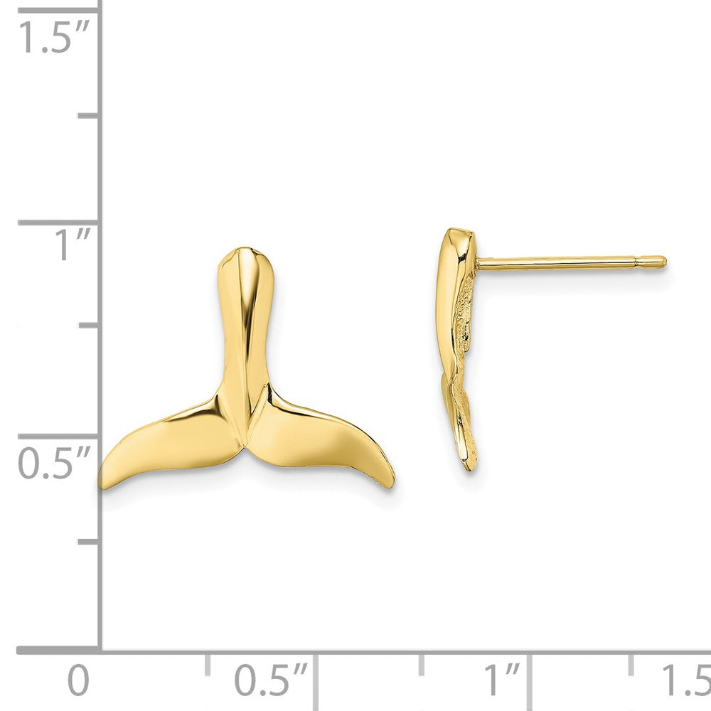 FJC Finejewelers 10 kt Yellow Gold Button 2-D Whale Tail Post Earrings 12 mm x 15 mm