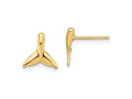 FJC Finejewelers 10 kt Yellow Gold Button Mini Whale Tail Post Earrings 9 mm x 9 mm