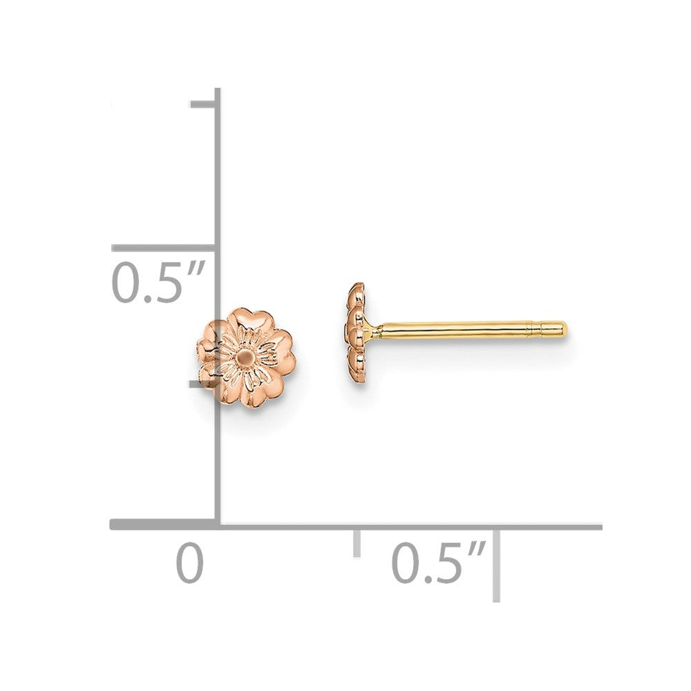 FJC Finejewelers 10 kt Rose Gold Button Flower Post Earrings 4.4 mm x 4.4 mm