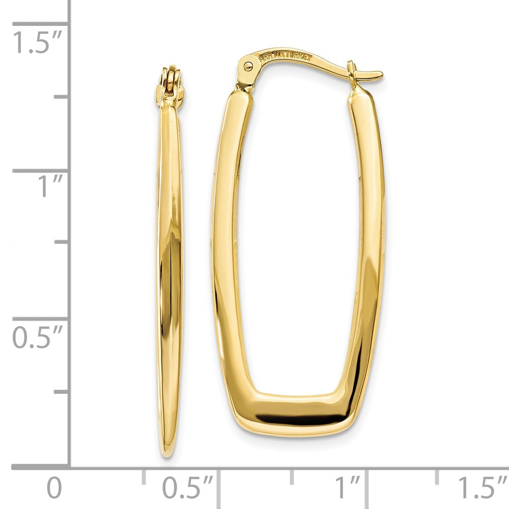 FJC Finejewelers 10 kt Yellow Gold Polished 2.25mm Rectangle Hoop Earrings 11 mm x 2 mm