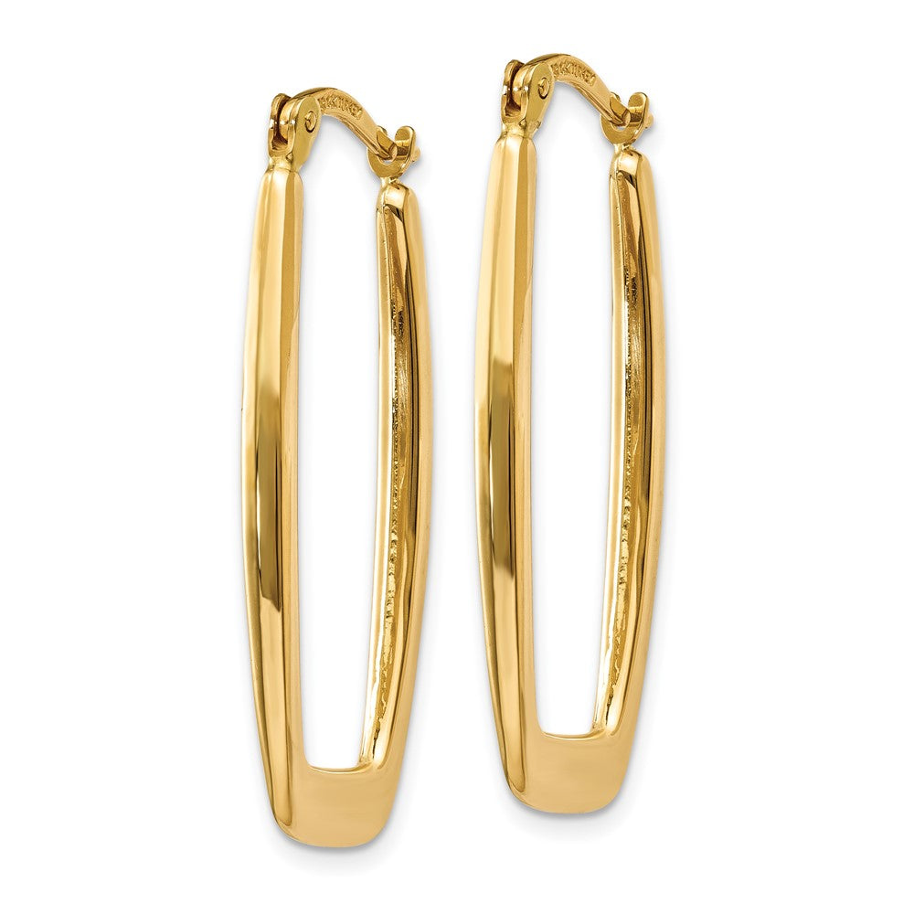 FJC Finejewelers 10 kt Yellow Gold Polished 2.25mm Rectangle Hoop Earrings 11 mm x 2 mm