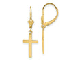 FJC Finejewelers 10 kt Yellow Gold Dangle Polished Cross Leverback Earrings 33 mm x 10 mm