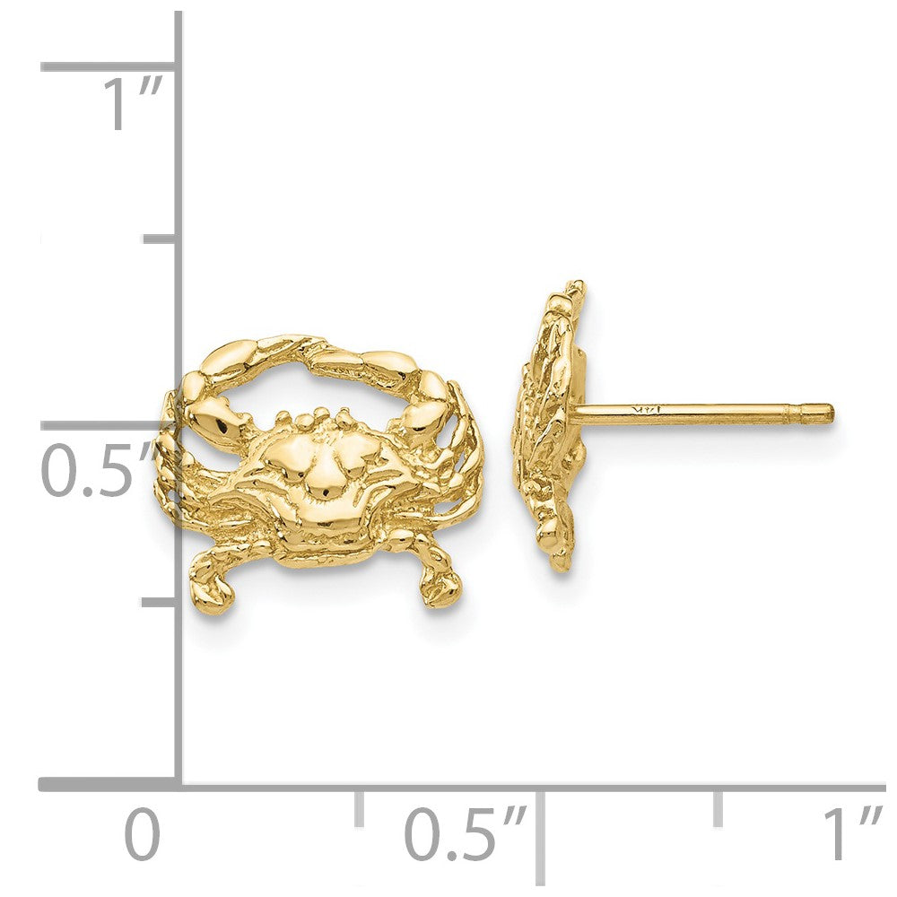 FJC Finejewelers 10 kt Yellow Gold Button Crab Post Earrings 10 mm x 12 mm