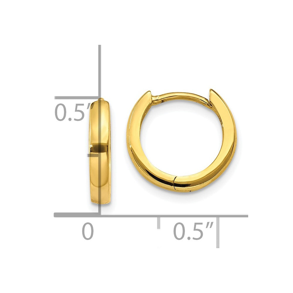 FJC Finejewelers 10 kt Yellow Gold 2.25mm Hinged Hoop Earrings 8 mm x 2 mm