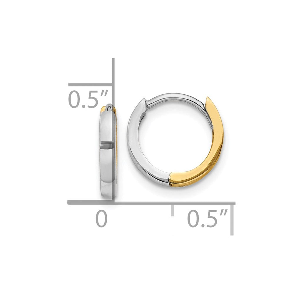 FJC Finejewelers 10 kt Two Tone Gold Two-tone 1.75mm Hinged Hoop Earrings 7 mm x 2 mm