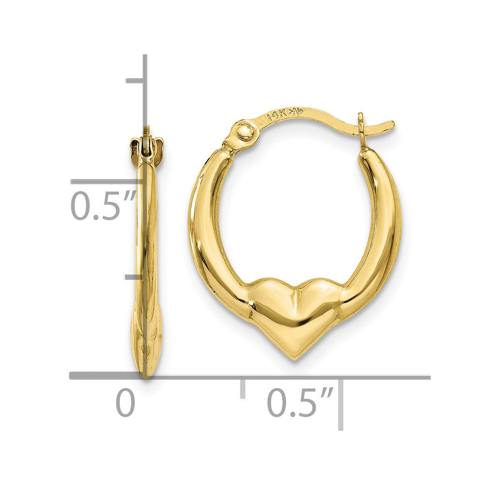 FJC Finejewelers 10 kt Yellow Gold Heart Hoop Earrings 16 mm x 13 mm