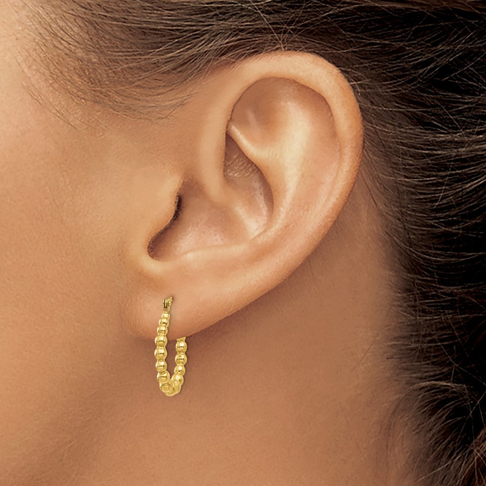 FJC Finejewelers 10 kt Yellow Gold Beaded Hoop Earrings 18 mm x 16 mm