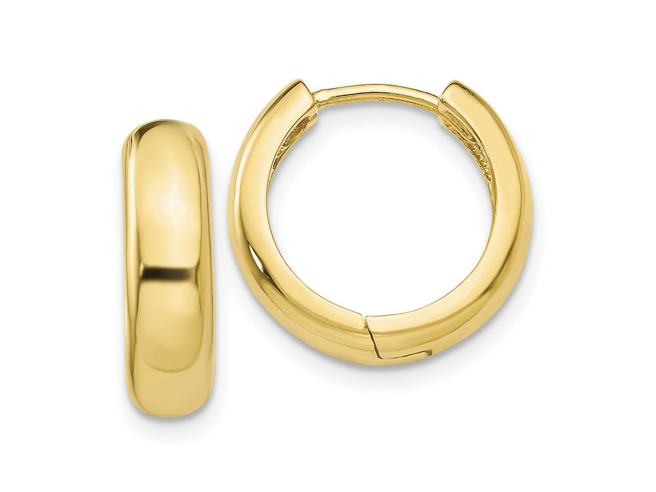 FJC Finejewelers 10 kt Yellow Gold Hinged Huggie Curved Hoop Polished Earrings 15 x 4mm
