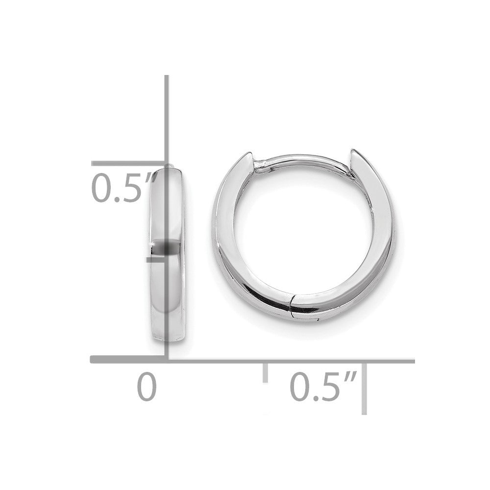 FJC Finejewelers 10 kt White Gold Hinged Huggie Hoop Polished Earrings 9 mm x 2 mm