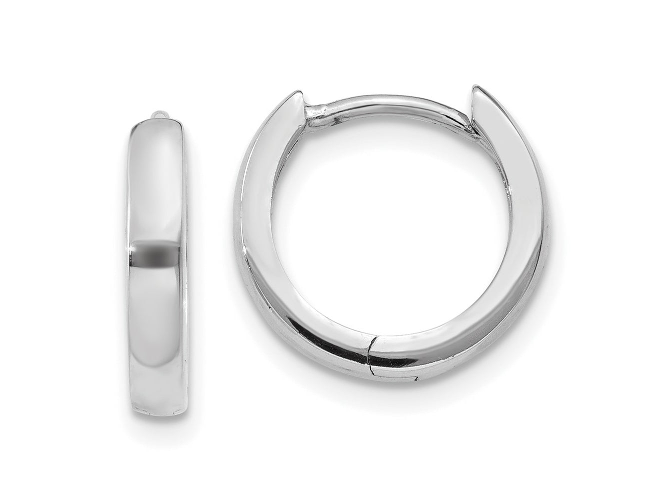 FJC Finejewelers 10 kt White Gold Hinged Huggie Hoop Polished Earrings 9 mm x 2 mm
