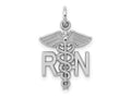 FJC Finejewelers 10 kt White Gold Themed Registered Nurse Charm 25 mm x 12 mm