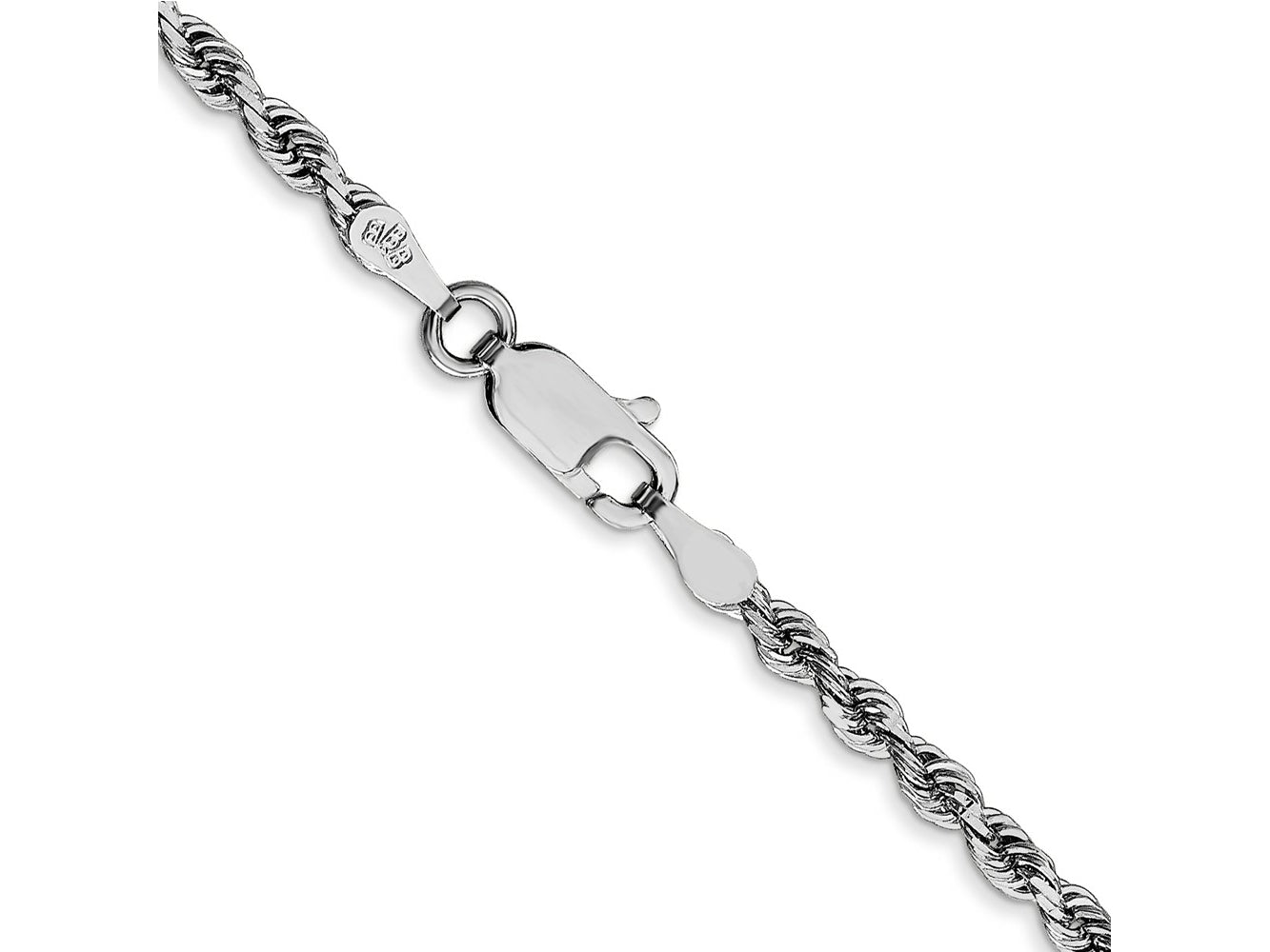 FJC Finejewelers 10 kt White Gold Bright Cut Quadruple Rope Chain Lobster Clasp 26 Inches x 2.75 mm