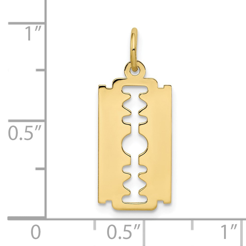 FJC Finejewelers 10 kt Yellow Gold Polished Razor Blade Charm 25 x 12 mm