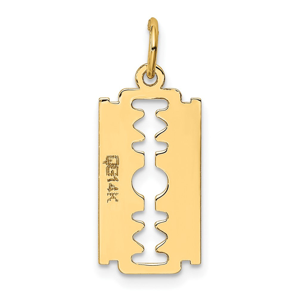 FJC Finejewelers 10 kt Yellow Gold Polished Razor Blade Charm 25 x 12 mm