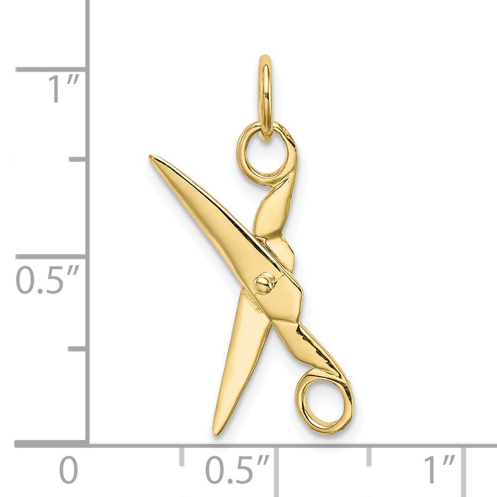 FJC Finejewelers 10 kt Yellow Gold Moveable Scissors Charm 24 x 15 mm