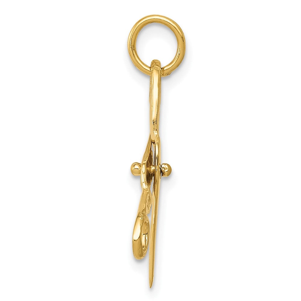 FJC Finejewelers 10 kt Yellow Gold Moveable Scissors Charm 24 x 15 mm