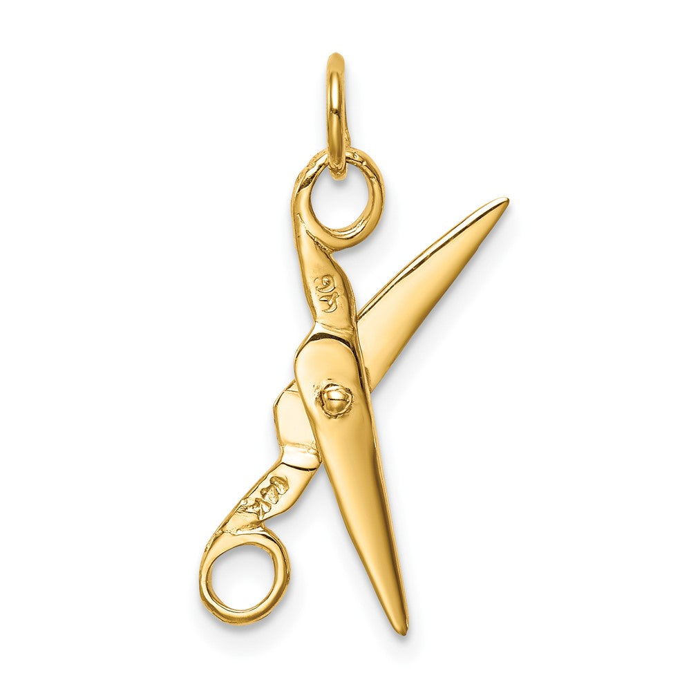 FJC Finejewelers 10 kt Yellow Gold Moveable Scissors Charm 24 x 15 mm