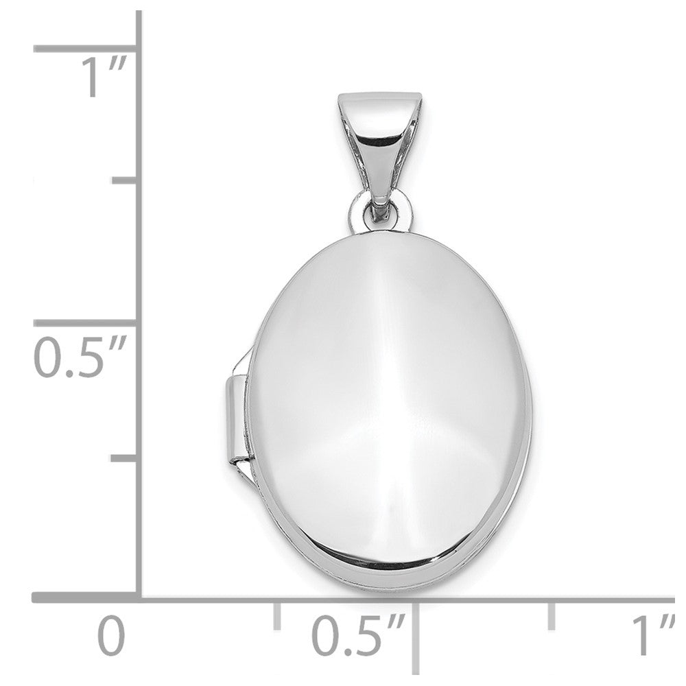 FJC Finejewelers 10 kt White Gold Polished Oval Locket 24.1 mm x 14.1 mm