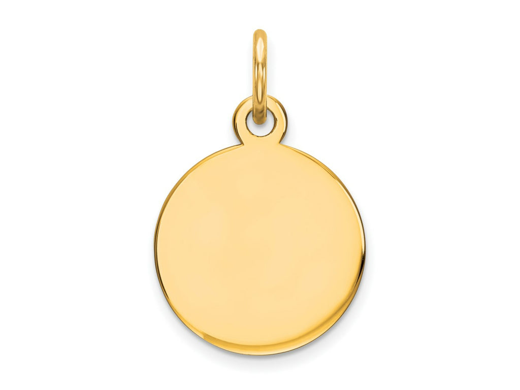 FJC Finejewelers 10 kt Yellow Gold Personalized Round Disc Charm 18 x 11 mm