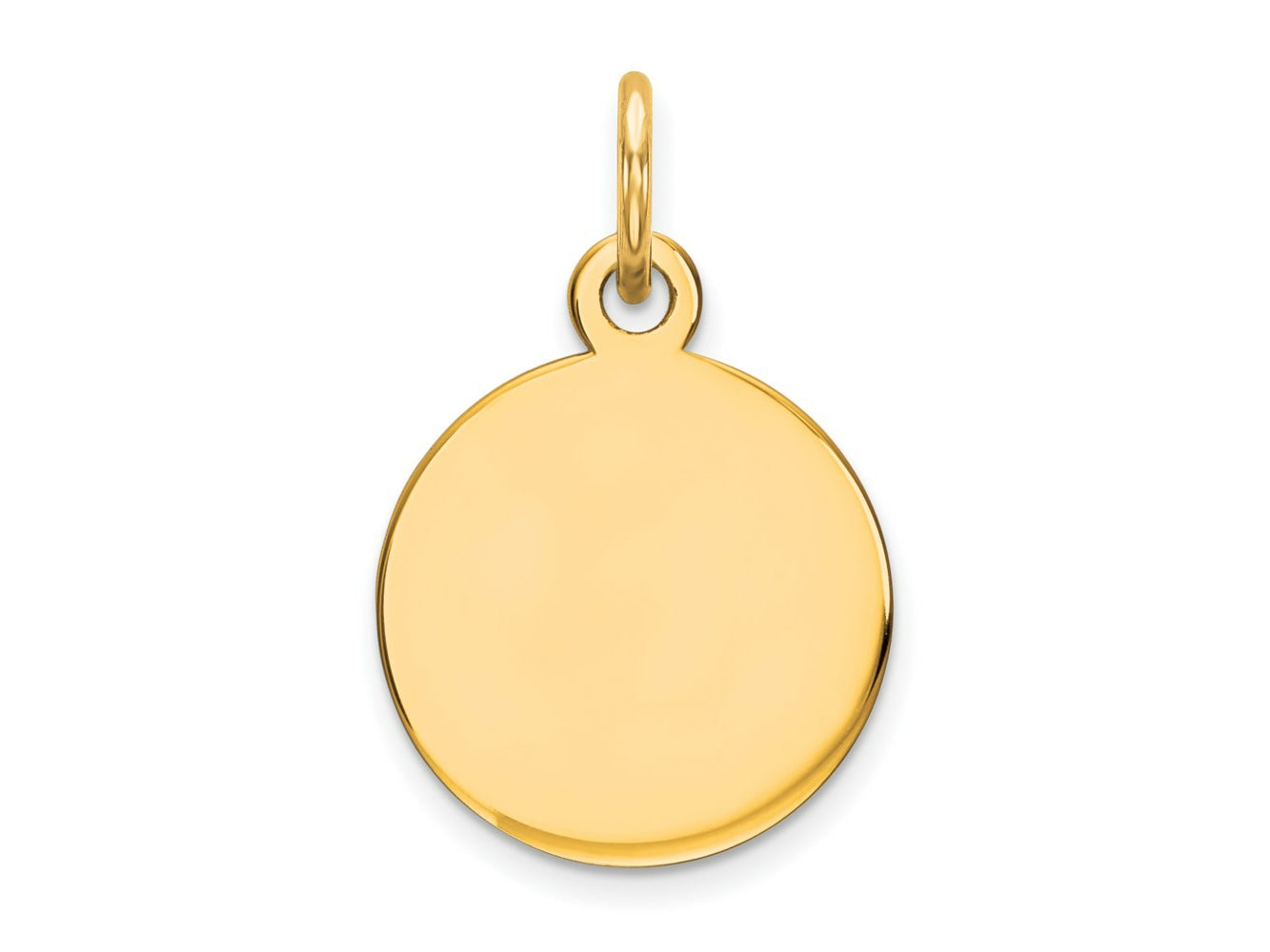 FJC Finejewelers 10 kt Yellow Gold Personalized Round Disc Charm 18 x 11 mm
