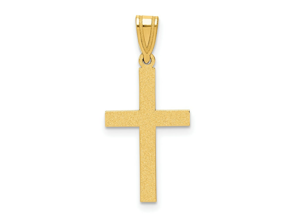 FJC Finejewelers 10 kt Yellow Gold Sandblasted Cross Charm