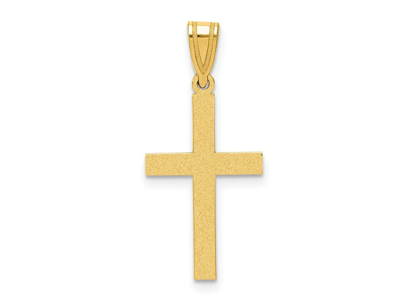 FJC Finejewelers 10 kt Yellow Gold Sandblasted Cross Charm