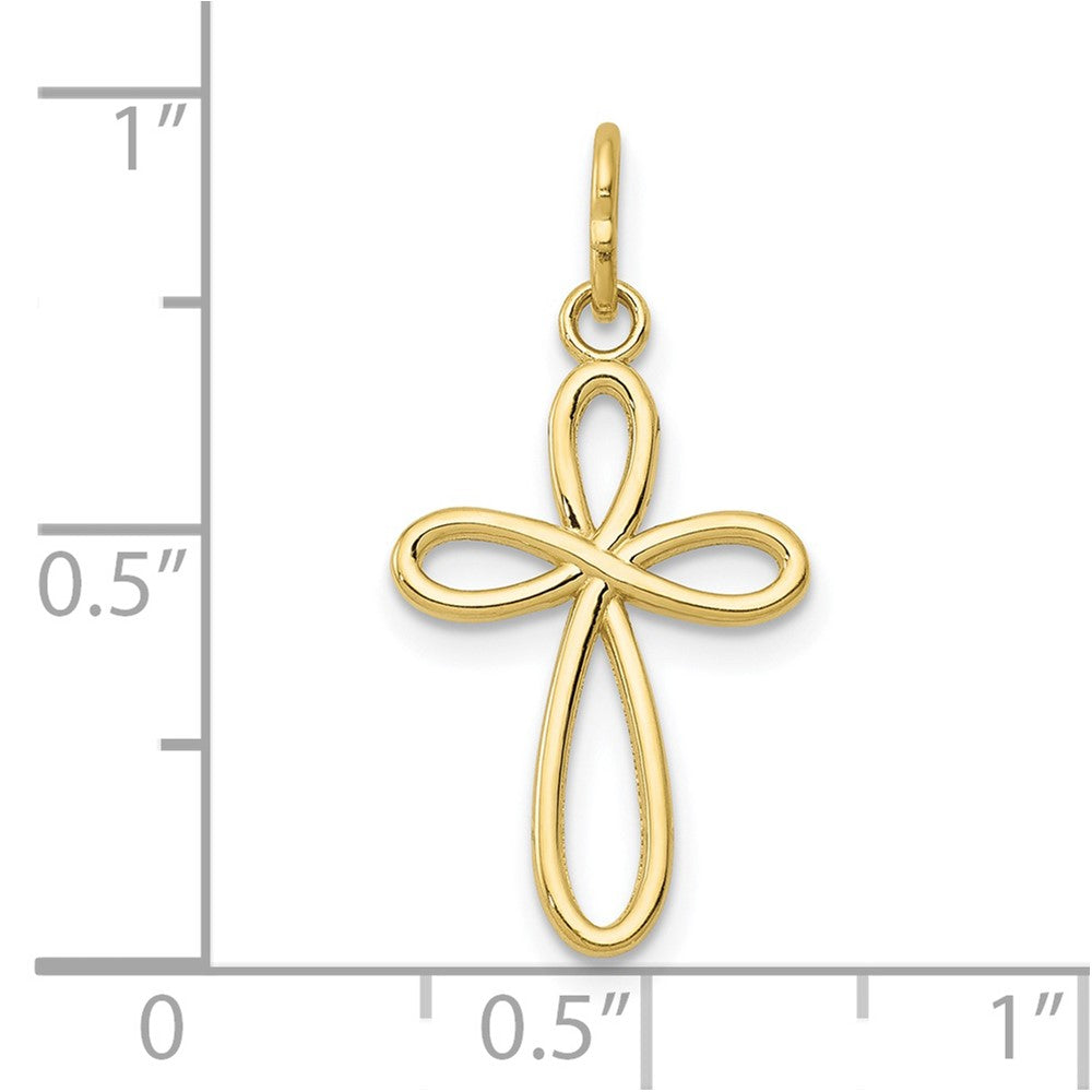 FJC Finejewelers 10 kt Yellow Gold Polished Cross Charm 23 x 11 mm