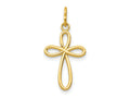 FJC Finejewelers 10 kt Yellow Gold Polished Cross Charm 23 x 11 mm