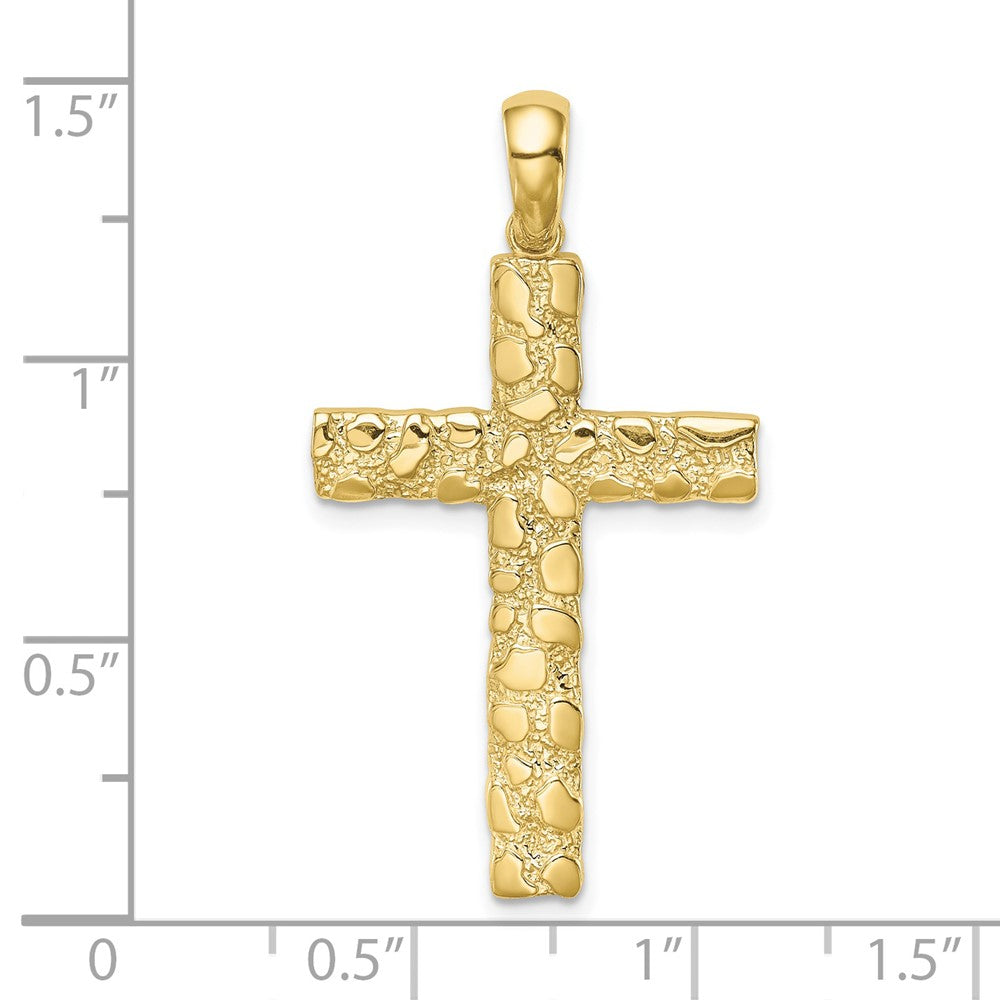 FJC Finejewelers 10 kt Yellow Gold Nugget Cross Charm