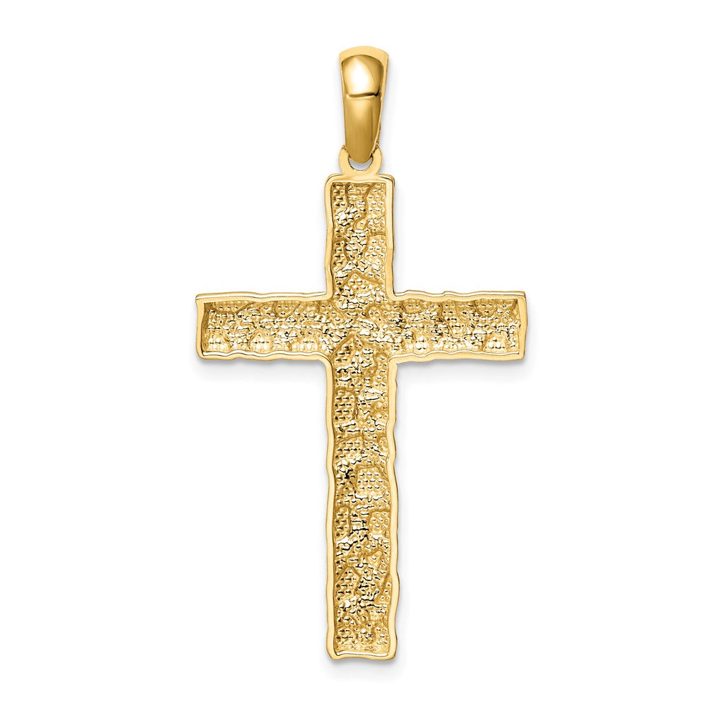 FJC Finejewelers 10 kt Yellow Gold Nugget Cross Charm