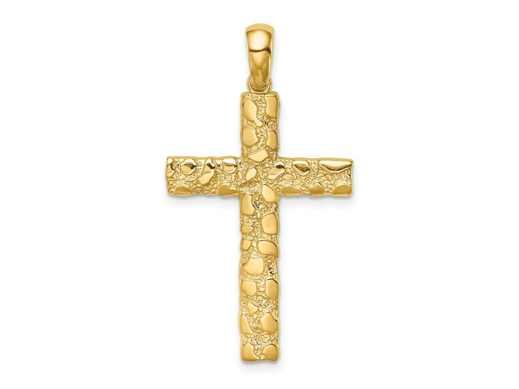 FJC Finejewelers 10 kt Yellow Gold Nugget Cross Charm