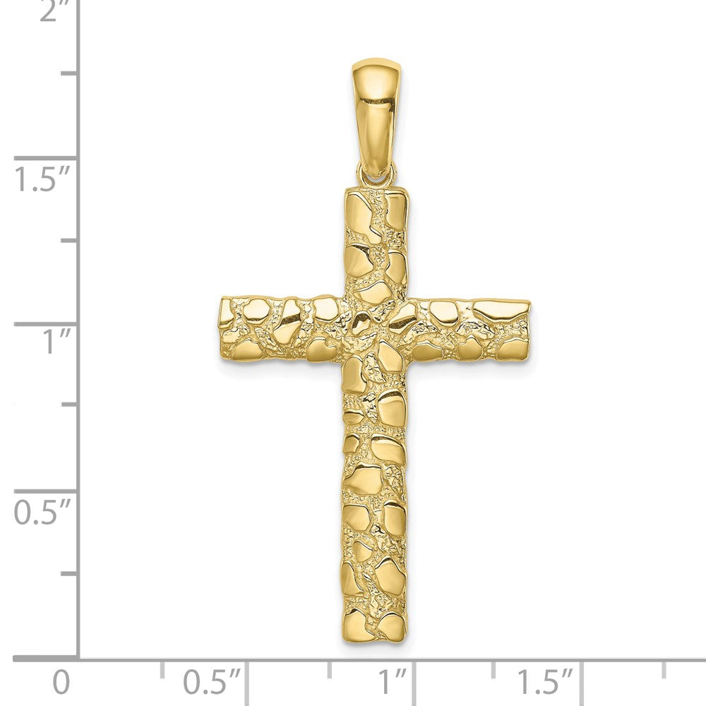 FJC Finejewelers 10 kt Yellow Gold Nugget Cross Charm