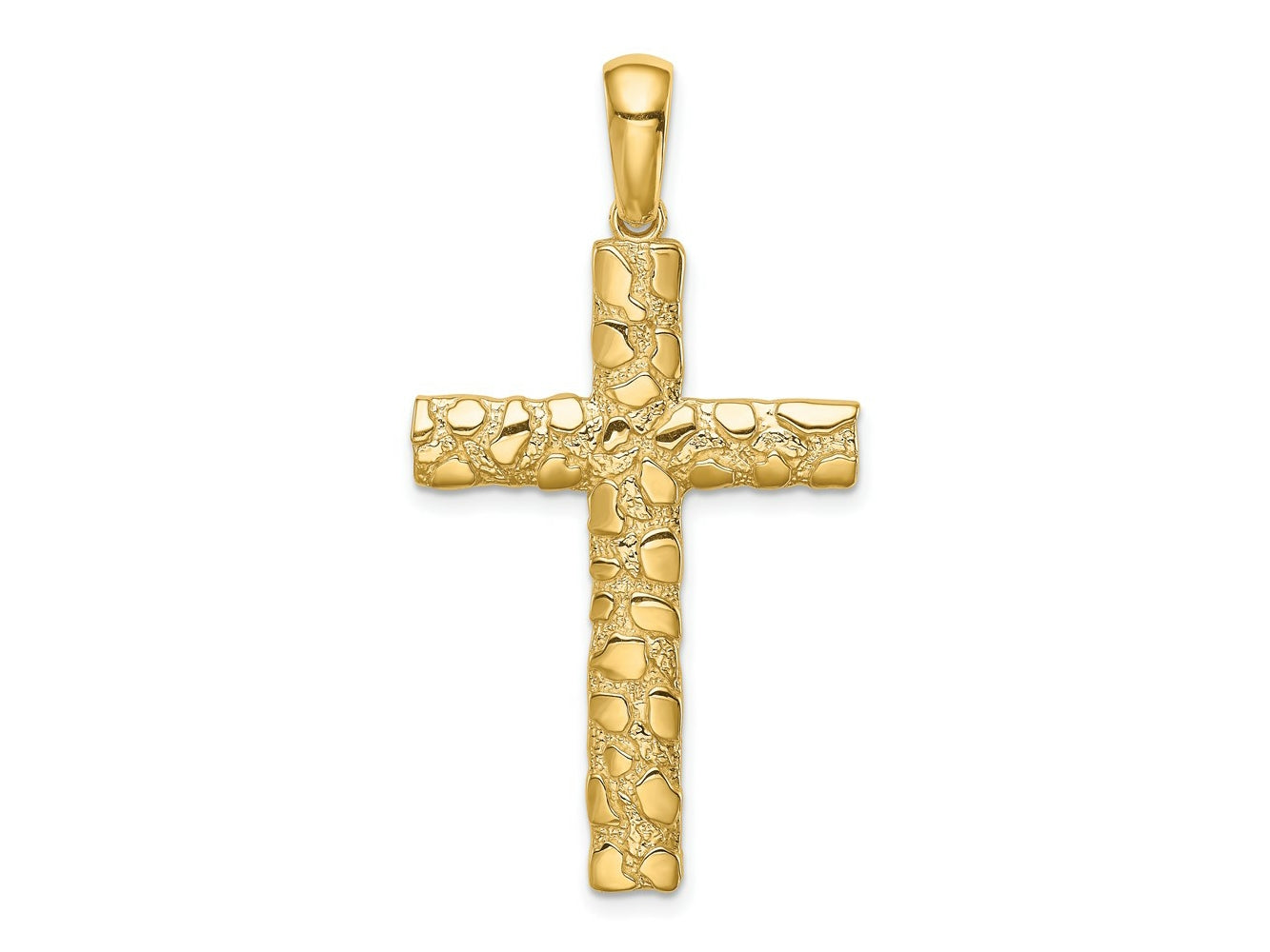 FJC Finejewelers 10 kt Yellow Gold Nugget Cross Charm
