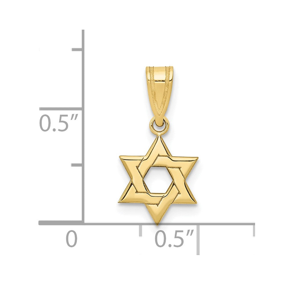 FJC Finejewelers 10 kt Yellow Gold Star of David Charm 17 x 10 mm