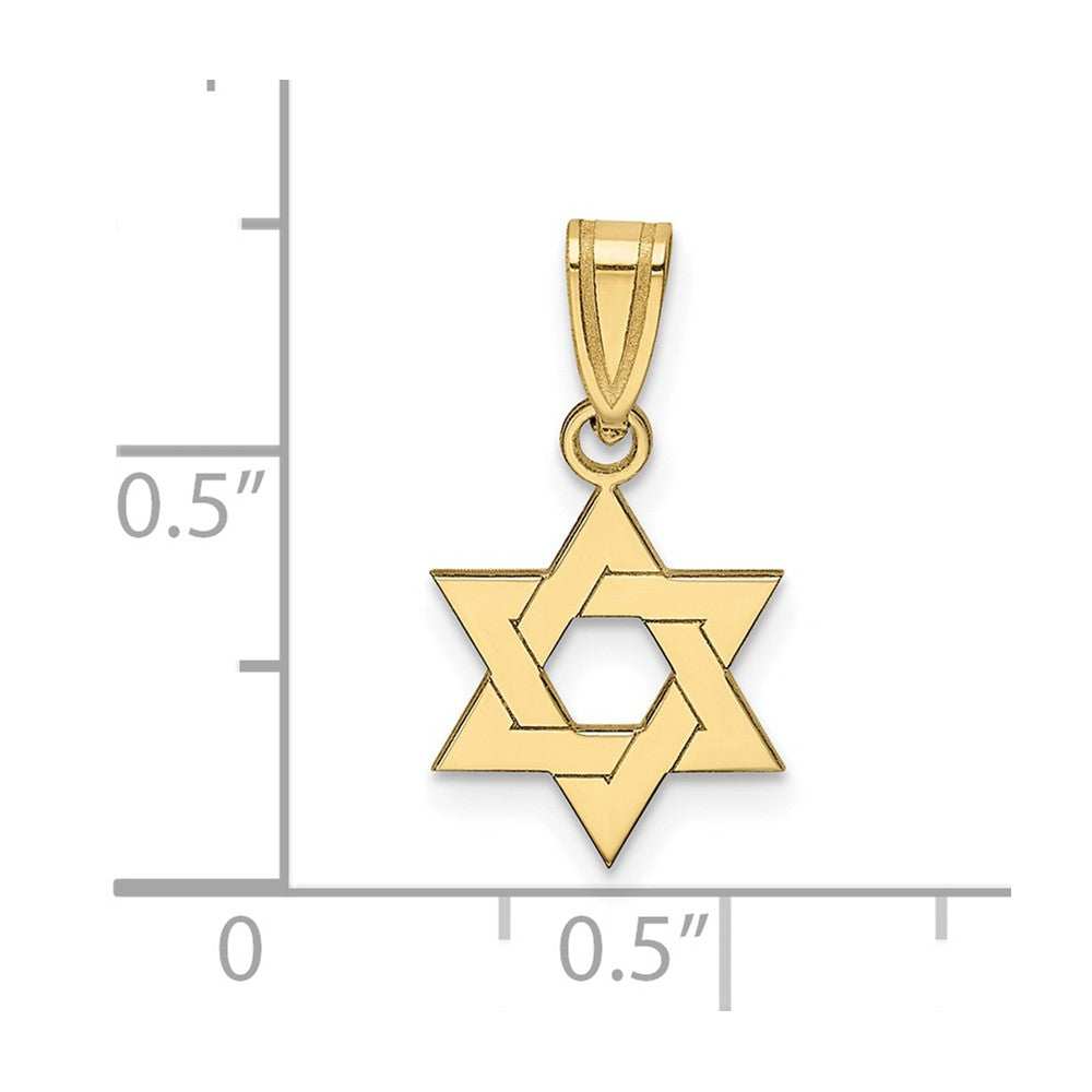 FJC Finejewelers 10 kt Yellow Gold Star of David Charm 18 x 11 mm