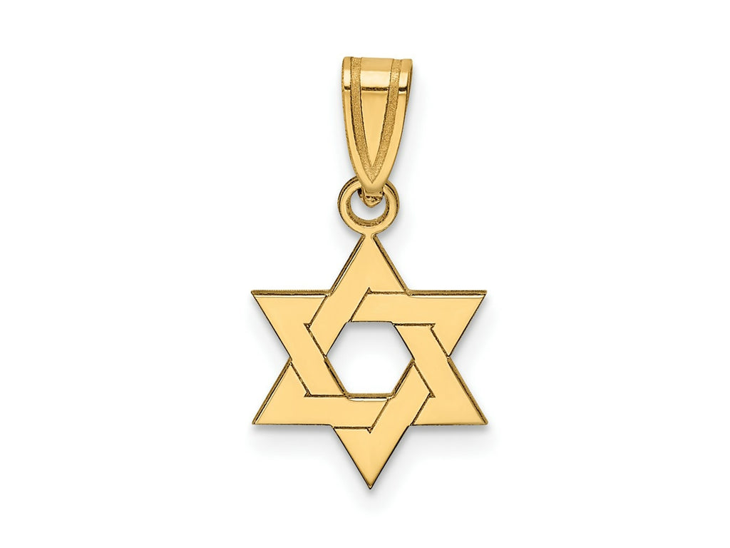 FJC Finejewelers 10 kt Yellow Gold Star of David Charm 18 x 11 mm