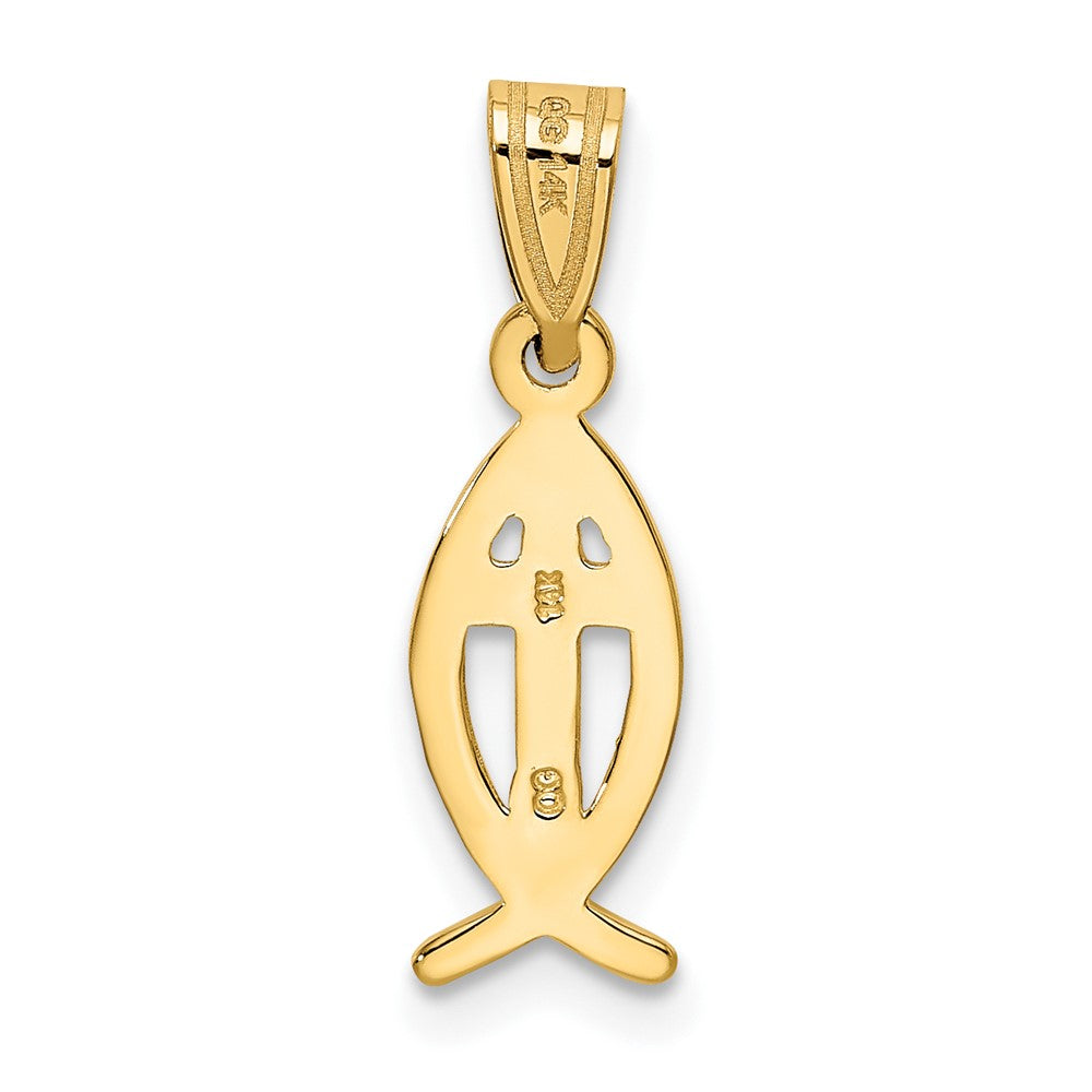 FJC Finejewelers 10 kt Yellow Gold Ichthus Fish Charm 21 x 7 mm