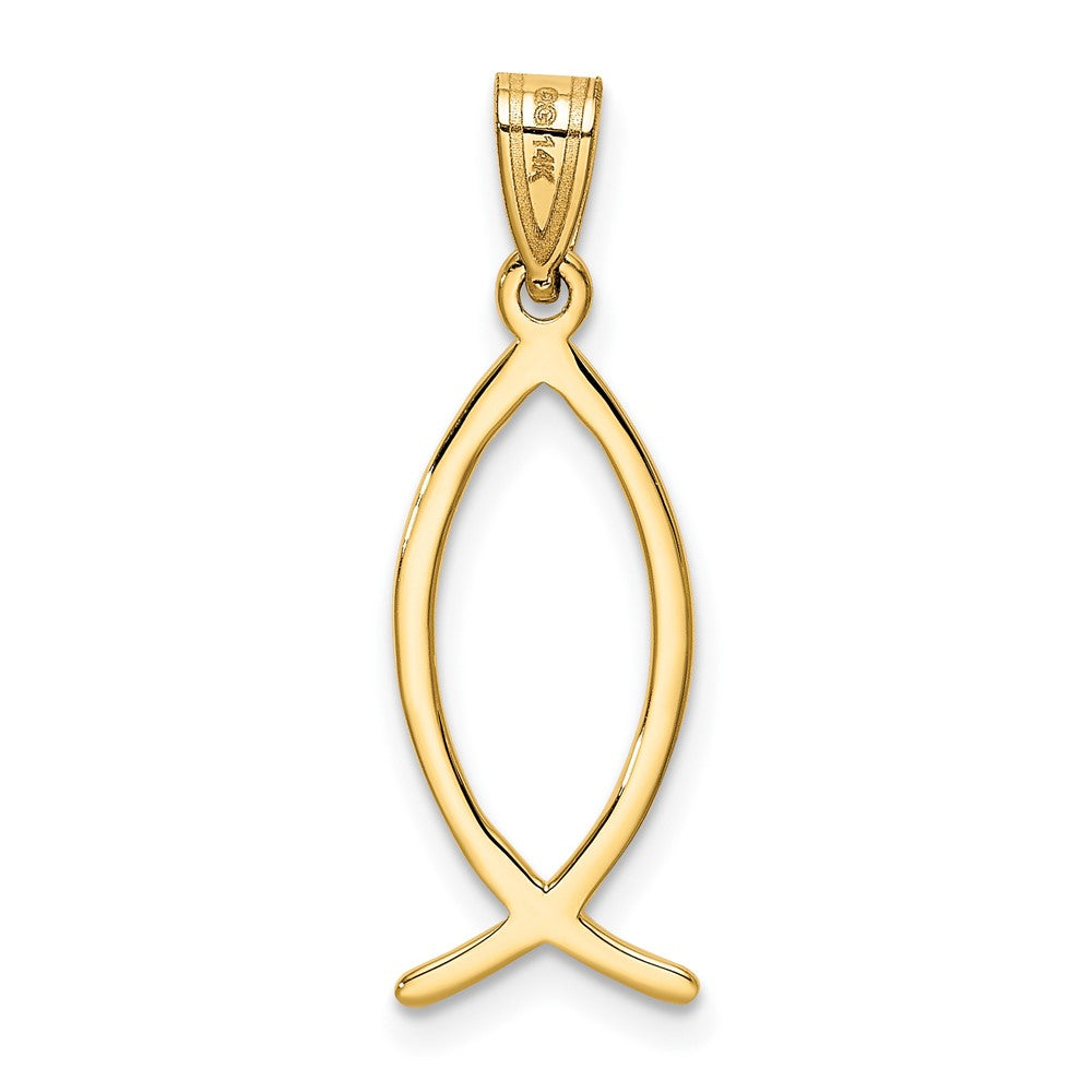 FJC Finejewelers 10 kt Yellow Gold Ichthus Fish Charm 26 x 9 mm