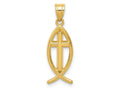 FJC Finejewelers 10 kt Yellow Gold Ichthus Fish Charm 26 x 9 mm