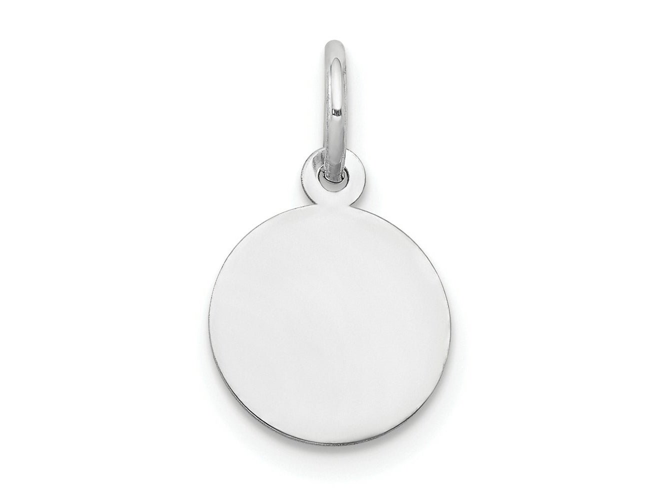 FJC Finejewelers 10 kt White Gold Plain .018 Gauge Circular Engravable Disc Charm